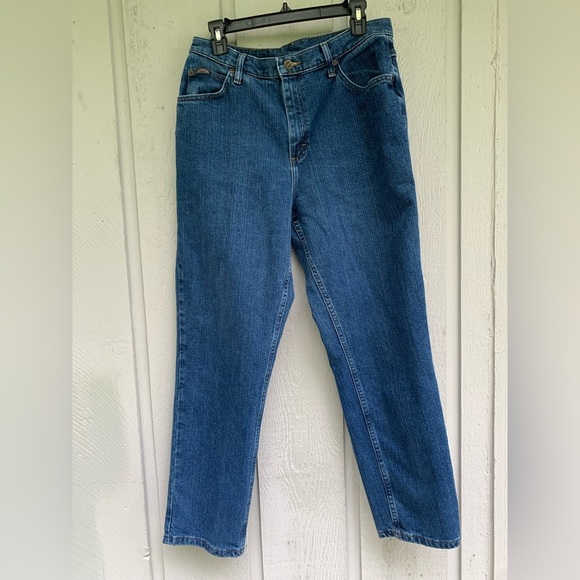 Riders Relaxed Jeans, Women’s Size 14 Petite, Blue Denim Relaxed Fit High Rise - Picture 1 of 13